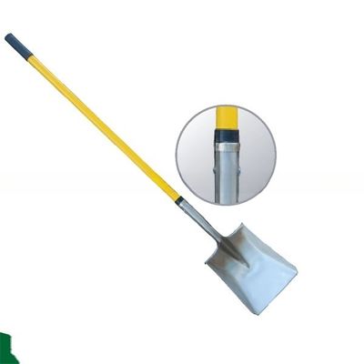 Trabajo de metal esencial S519LS Pala de punto cuadrado con mango largo de fibra de vidrio
