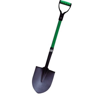 Herramienta de excavación de espadas de jardín Tipo S518GY-B Pala de punto redondo con mango de fibra de vidrio y agarre